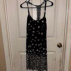Black Floral Women's Sun Dress